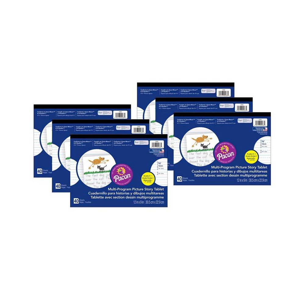 Multi-Program Handwriting Tablet, D'Nealian/Zaner-Bloser, 40 Sheets, Pack of 6. Picture 1