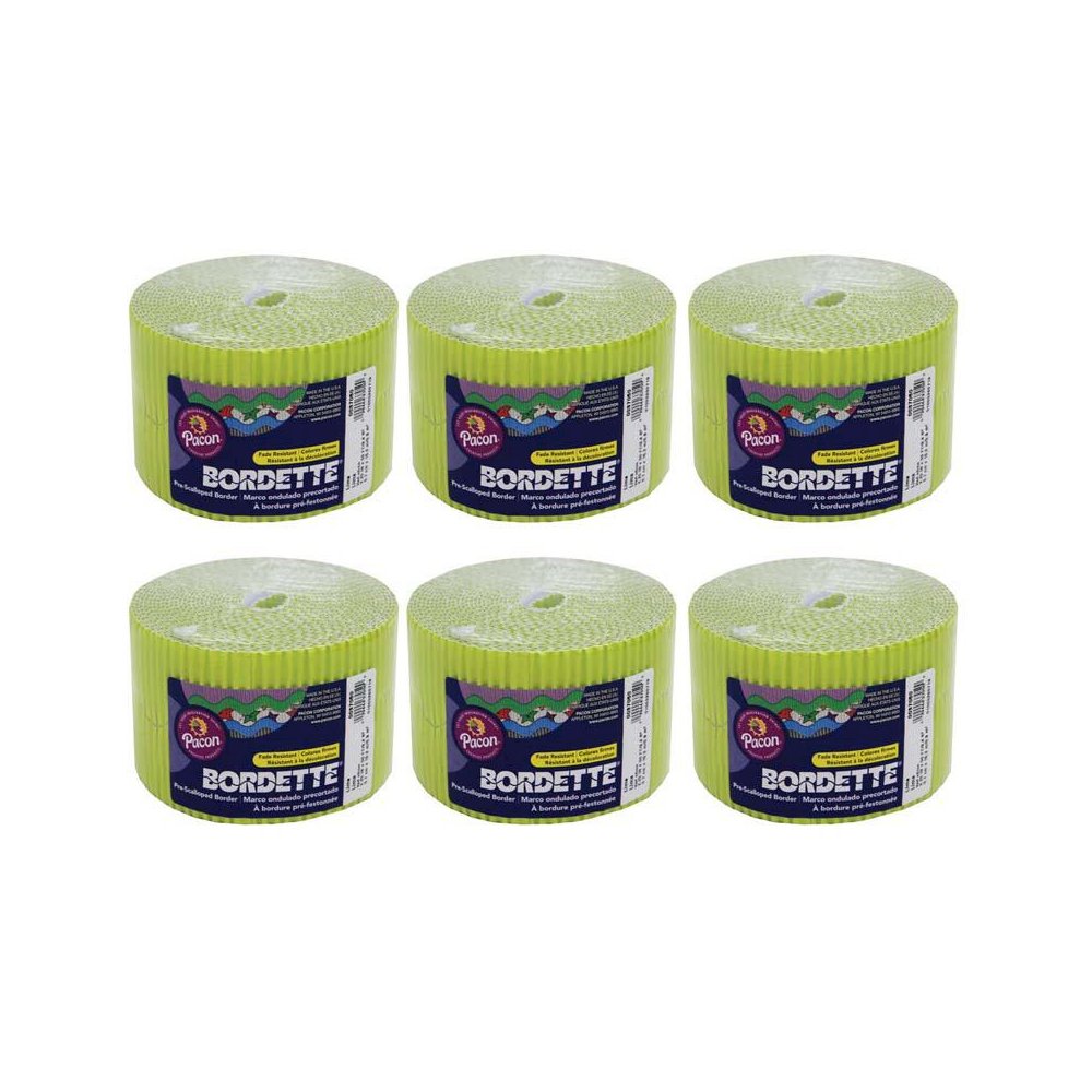Decorative Border, Lime, 2-1/4" x 50', 6 Rolls. Picture 1