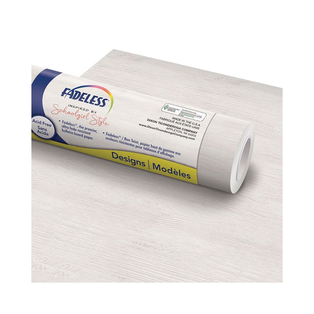 Schoolgirl Style Bulletin Board Paper, 48" x 50' Roll, Southern Belle Shiplap. Picture 1