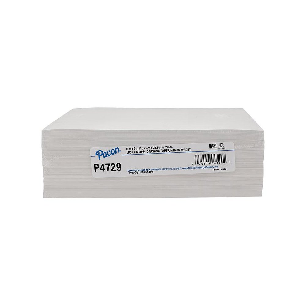Drawing Paper, White, Medium Weight, 50lb., 6" x 9", 500 Sheets. Picture 1