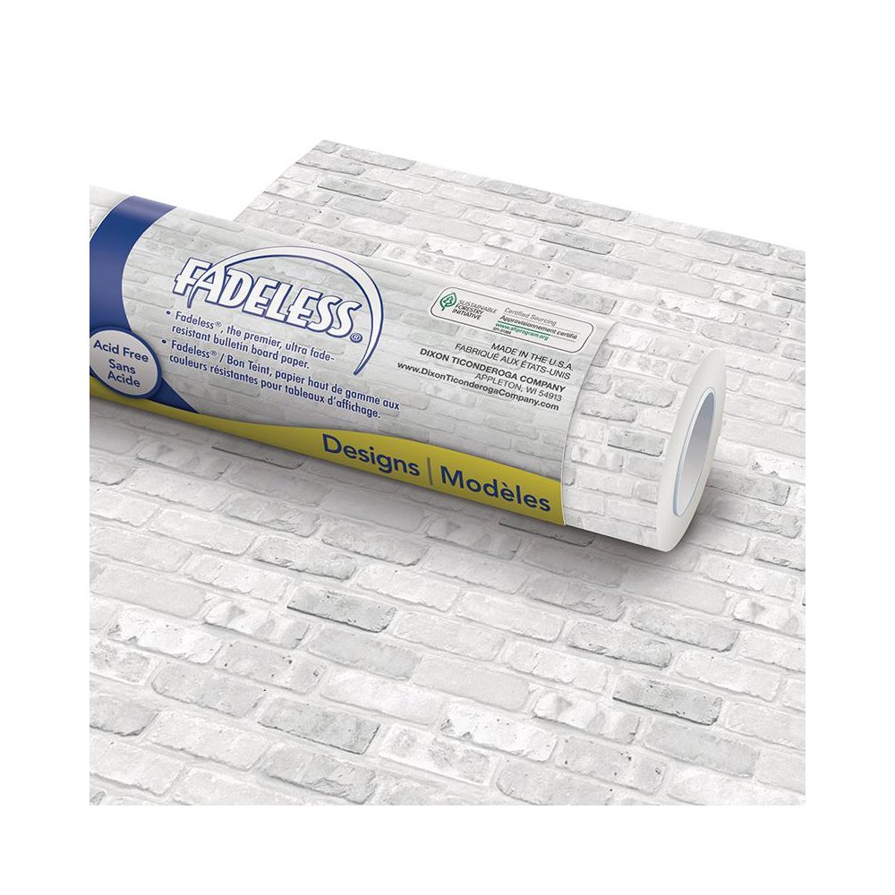 Bulletin Board Art Paper, White Brick, 48" x 50', 1 Roll. Picture 1