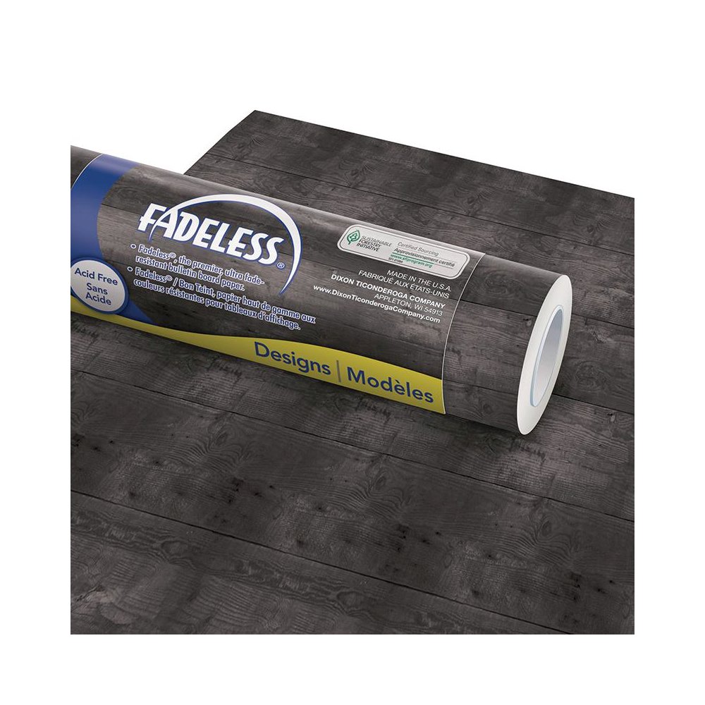 Bulletin Board Art Paper, Black Shiplap, 48" x 50', 1 Roll. Picture 1