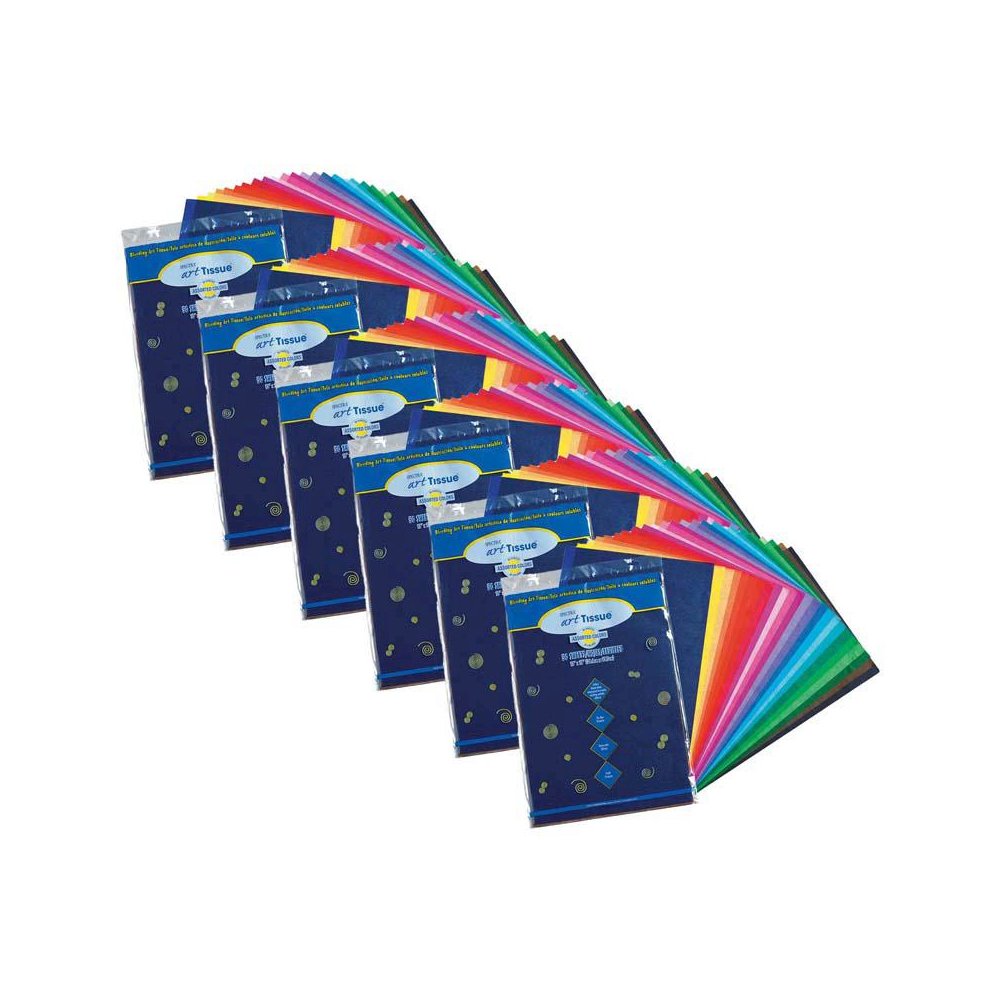 Deluxe Bleeding Art Tissue, 25 Colors, 12" x 18", 50 Sheets Per Pack, 6 Packs. Picture 1