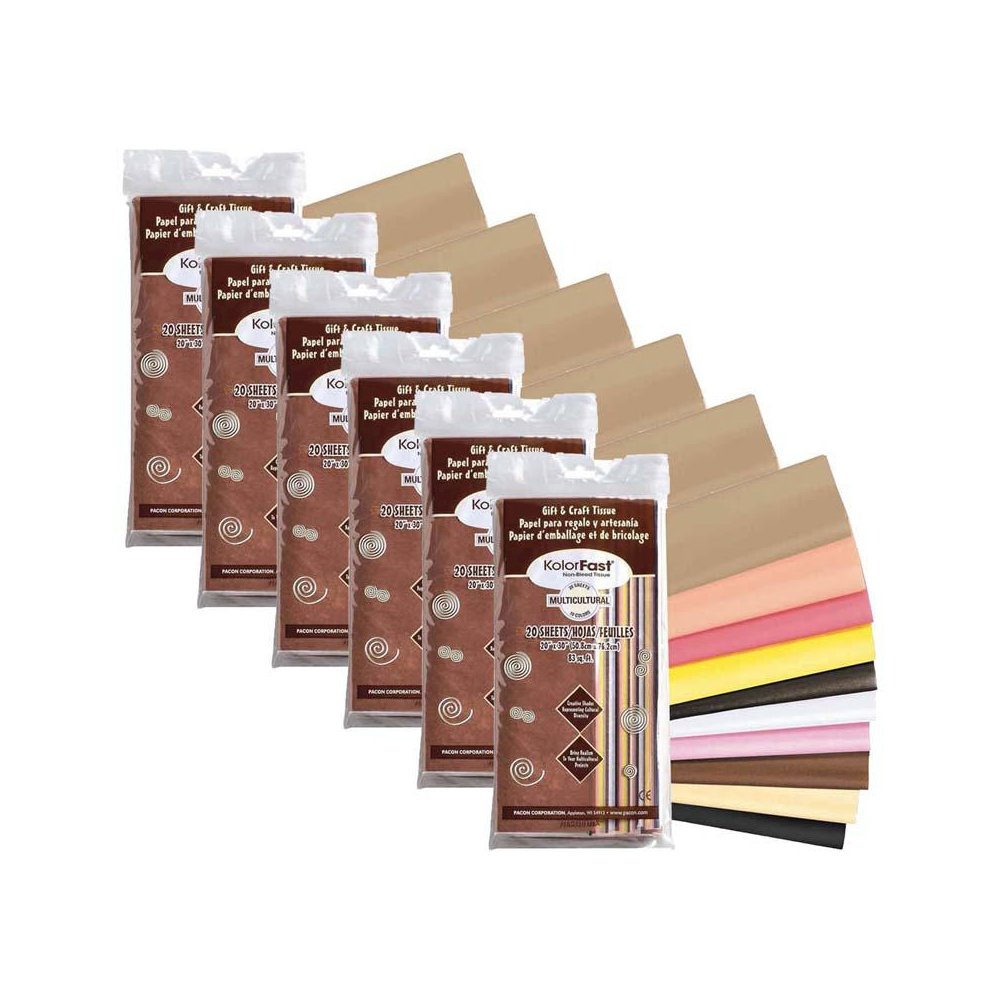 Multi-Cultural Tissue Assortment, 10 20" x 30", 20 Sheets Per Pack, 6 Packs. Picture 1