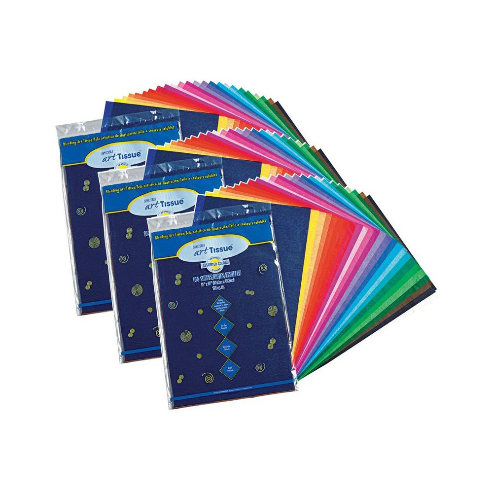 Deluxe Bleeding Art Tissue, 25 12" x 18", 100 Sheets Per Pack, 3 Packs. Picture 1