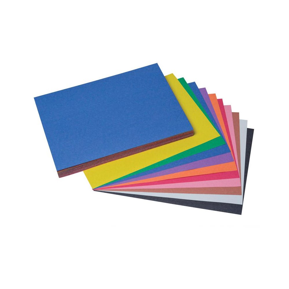 Construction Paper, 10 Assorted Colors, 9" x 12", 100 Sheets Per Pack, 5 Packs. Picture 1