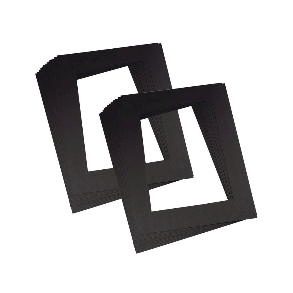 Pre-Cut Mat Frames, 8" x 10.75" Window, Black, 12 Per Pack, 2 Packs. Picture 1