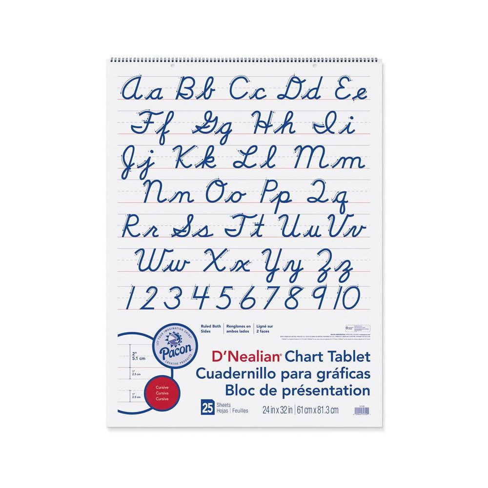 D NEALIAN CHART TABLET CURSIVE. Picture 1
