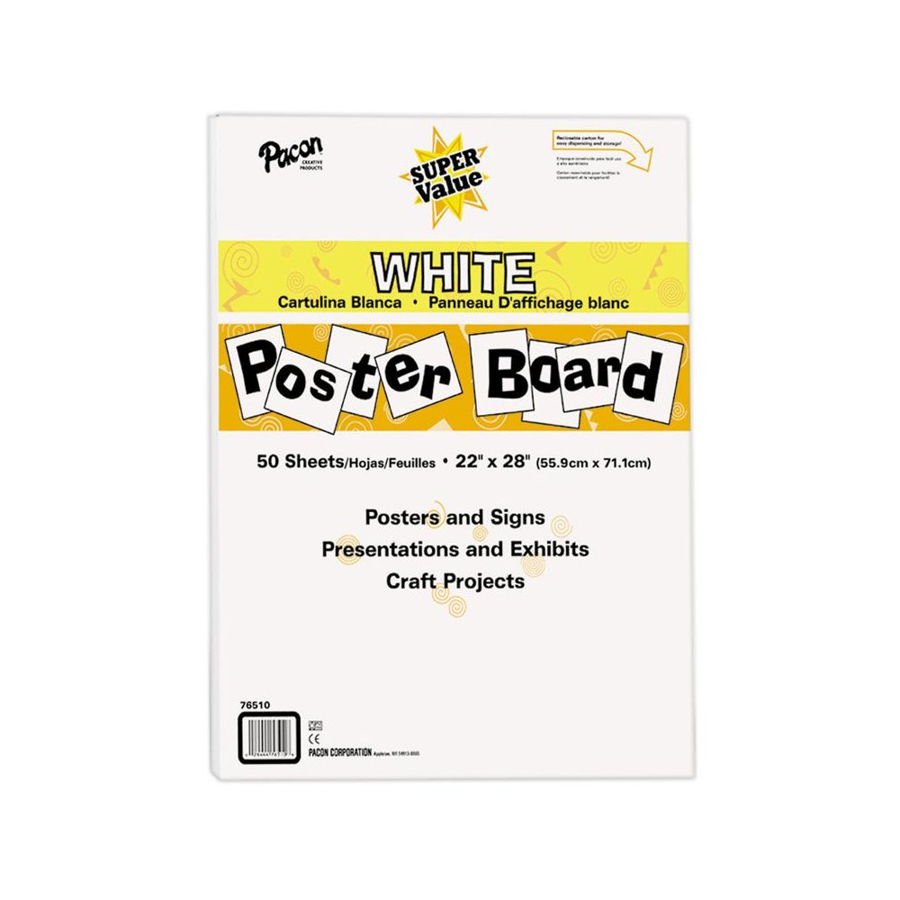 SUPER VALUE POSTER BOARD ALL WHITE. Picture 1