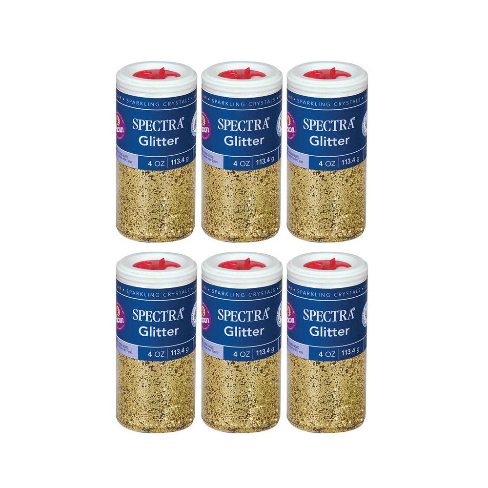 Glitter, Gold, 4 oz. Per Jar, 6 Jars. Picture 1