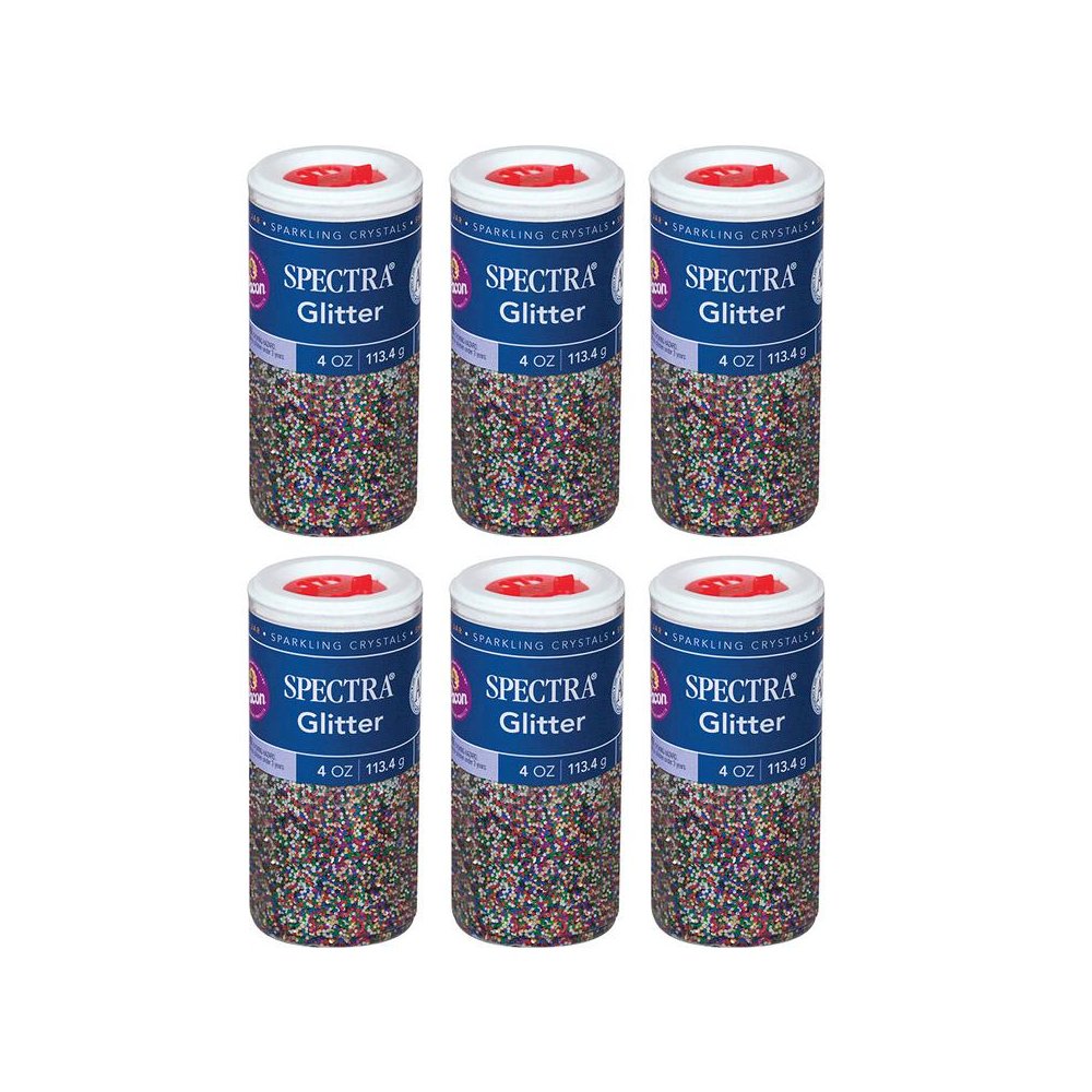 Glitter, Multi-Color, 4 oz. Per Jar, 6 Jars. Picture 1