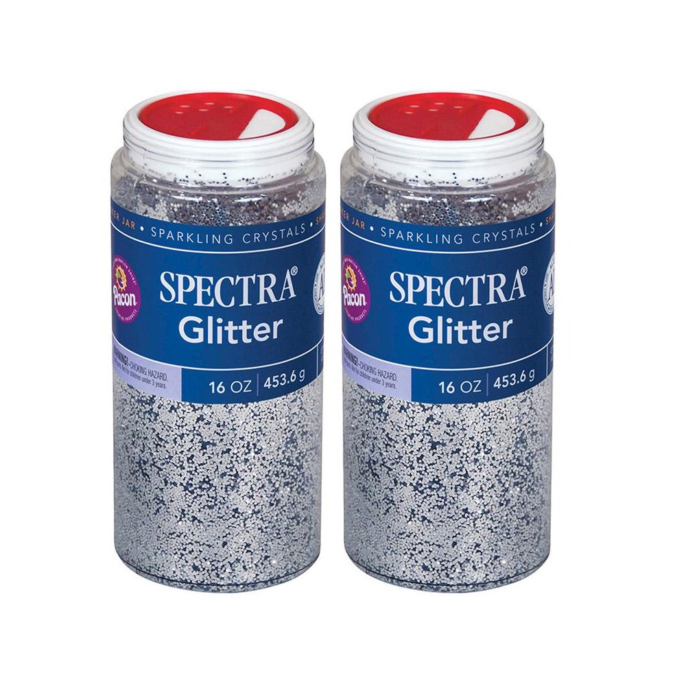 Glitter, Silver, 1 lb. Per Jar, 2 Jars. Picture 1