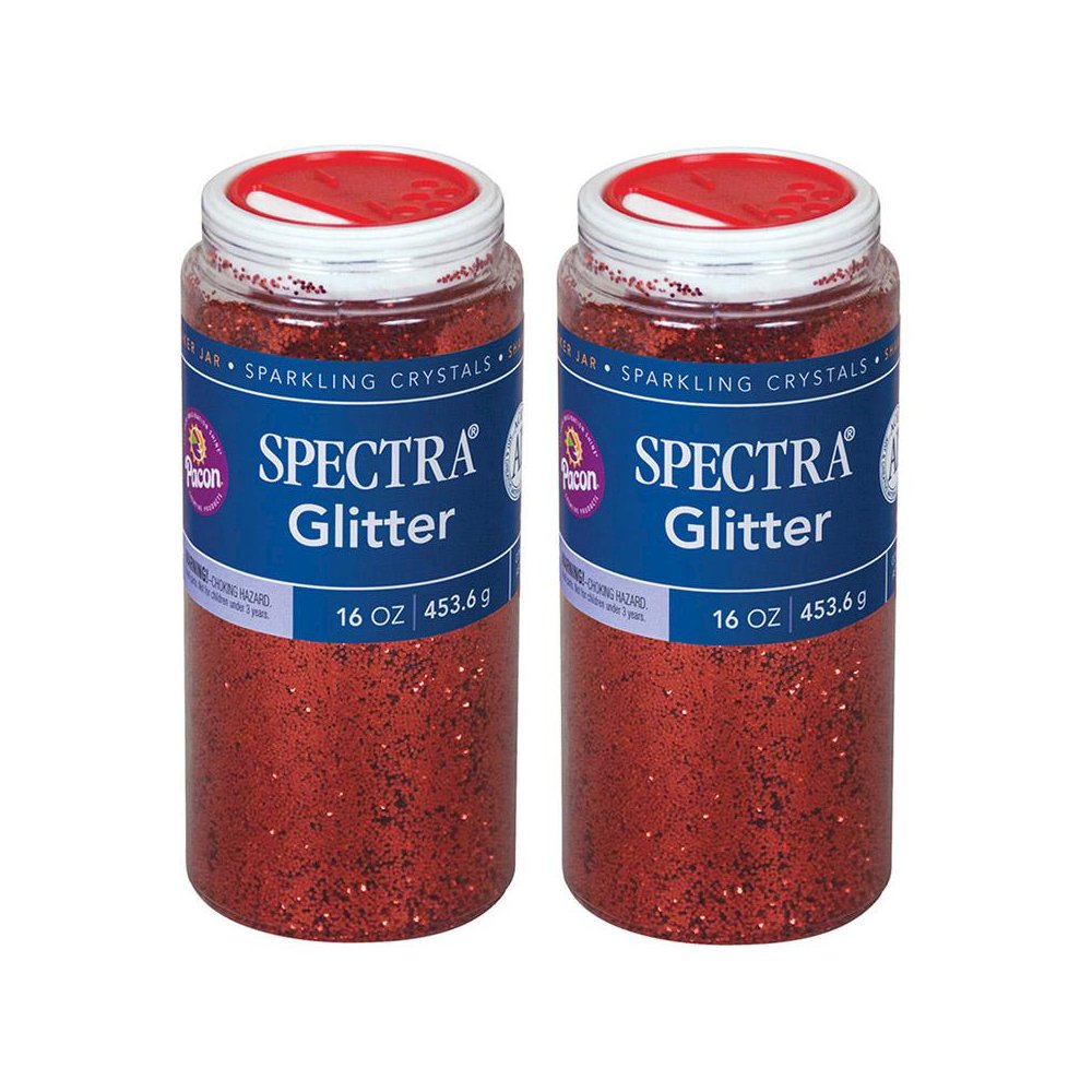Glitter, Red, 1 lb. Per Jar, 2 Jars. Picture 1