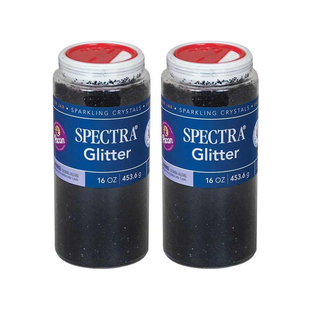 Glitter, Black, 1 lb. Per Jar, 2 Jars. Picture 1