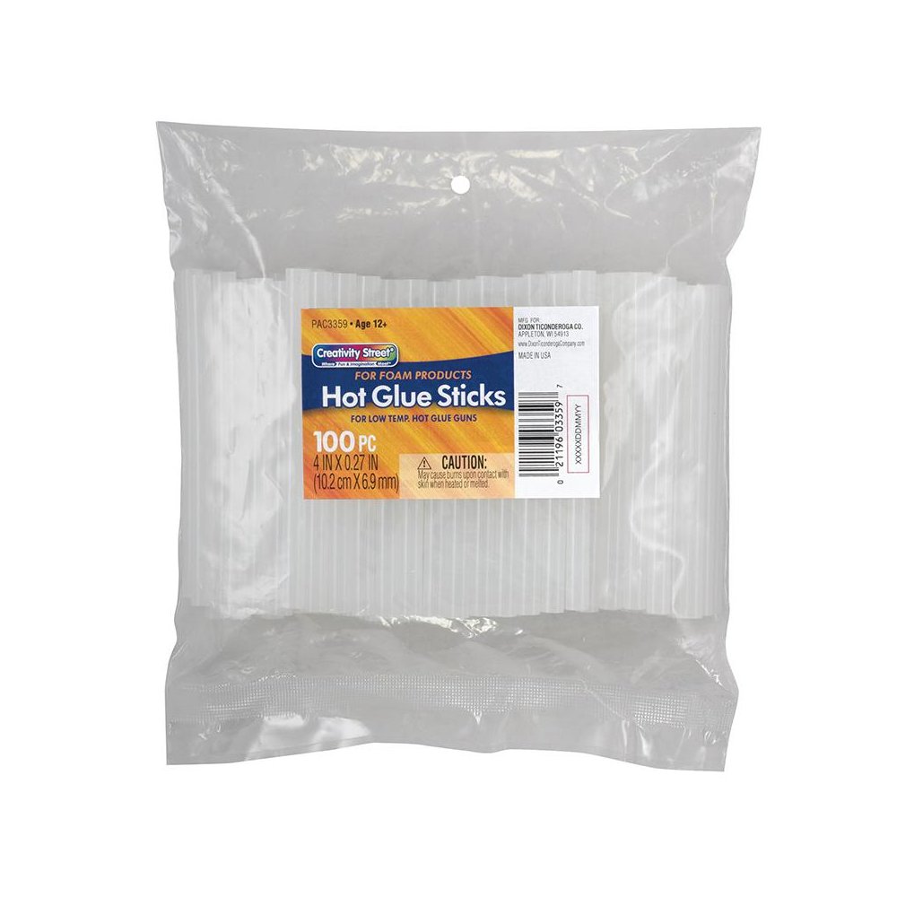 Hot Glue Sticks Classroom Pack - For Foam Products, Clear, 100 Pieces. Picture 1
