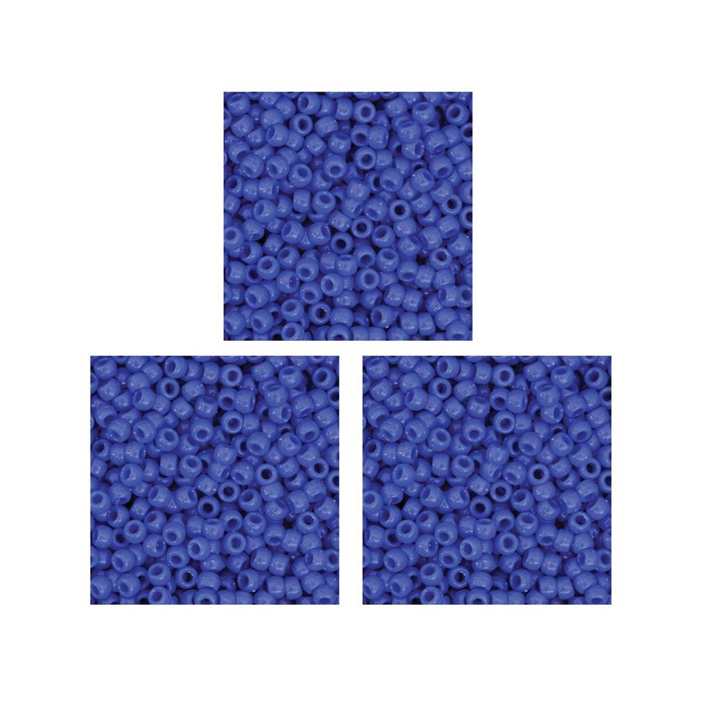 Pony Beads, Blue, 6 mm x 9 mm, 1000 Per Pack, 3 Packs. Picture 1