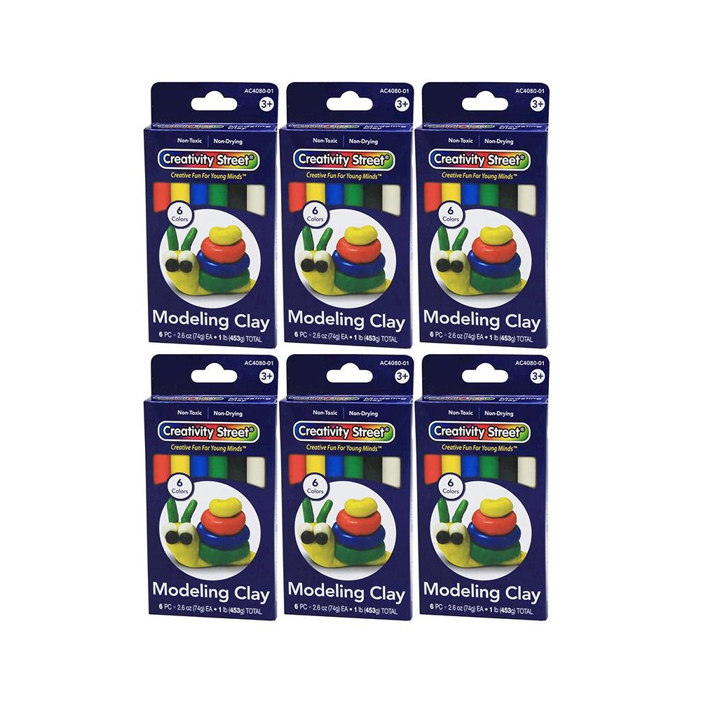 Extruded Modeling Clay, 6 Assorted Colors, 6 Sticks/1 lb. Per Pack, 6 Packs. Picture 1