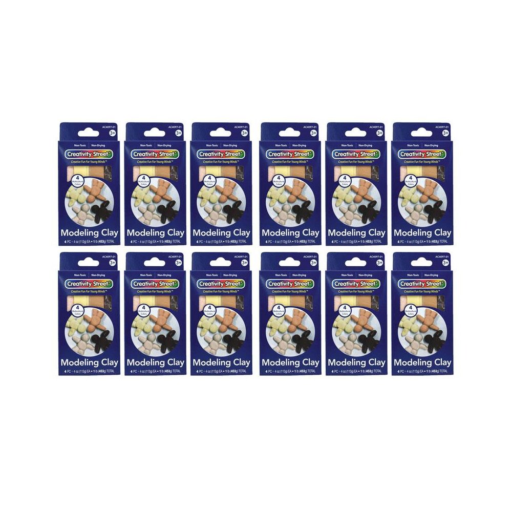 Modeling Clay, 4 Multi-Cultural Assortment, 1 lb/4 Sticks Per Pack, 12 Packs. Picture 1