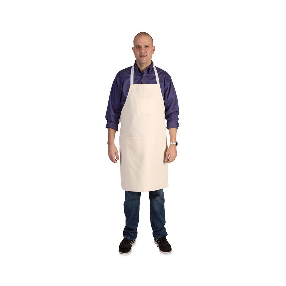 Full Length Adult Cotton Apron, Tan, 34" x 24", 1 Piece. Picture 1