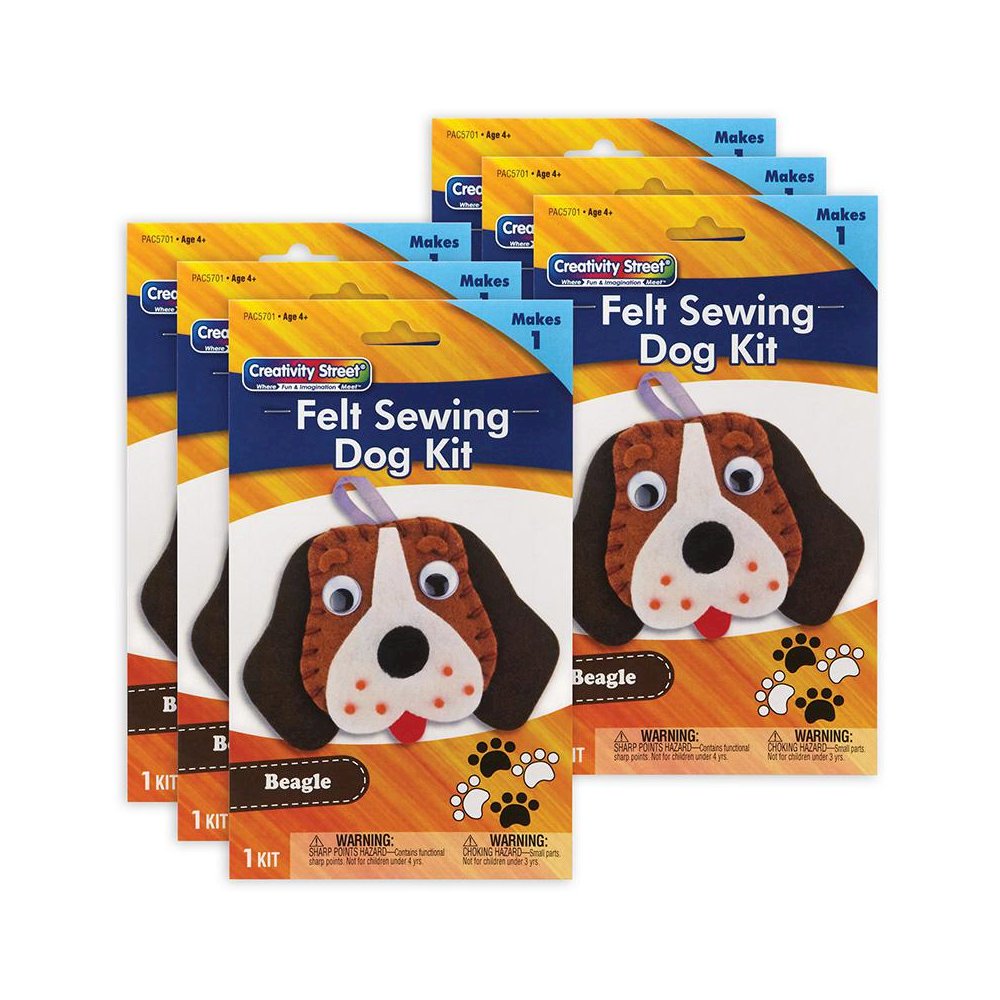 Felt Sewing Dog Kit, Beagle, 5" x 5.5" x 1", 6 Kits. Picture 1