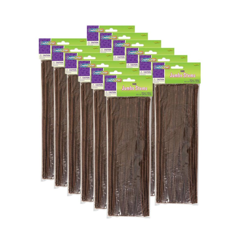 Jumbo Stems, Brown, 12" x 6 mm, 100 Per Pack, 12 Packs. Picture 1