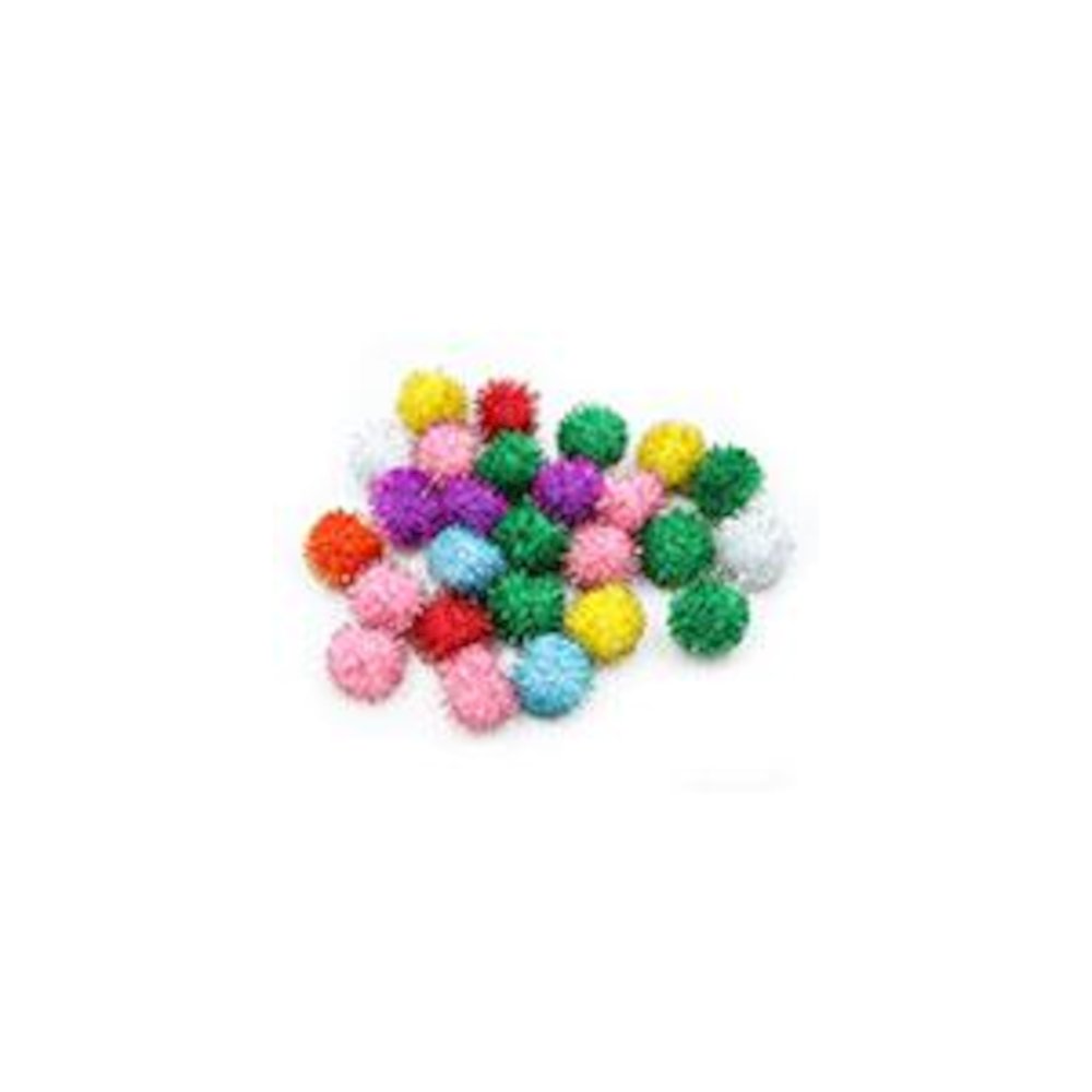 33MM GLITTER POMS ASSORTMENT 40 PCS. Picture 2