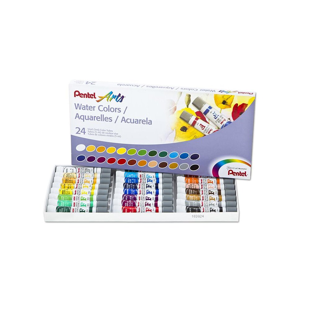 24 COLOR PENTEL ARTS WATERCOLOR SET. Picture 1