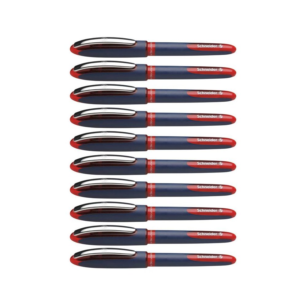 One Business Rollerball Pens, 0.6mm, Red, Pack of 10. Picture 1