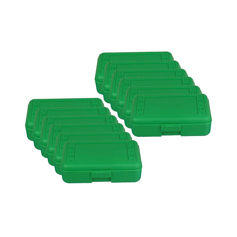 Pencil Box, Green, Pack of 12. Picture 1