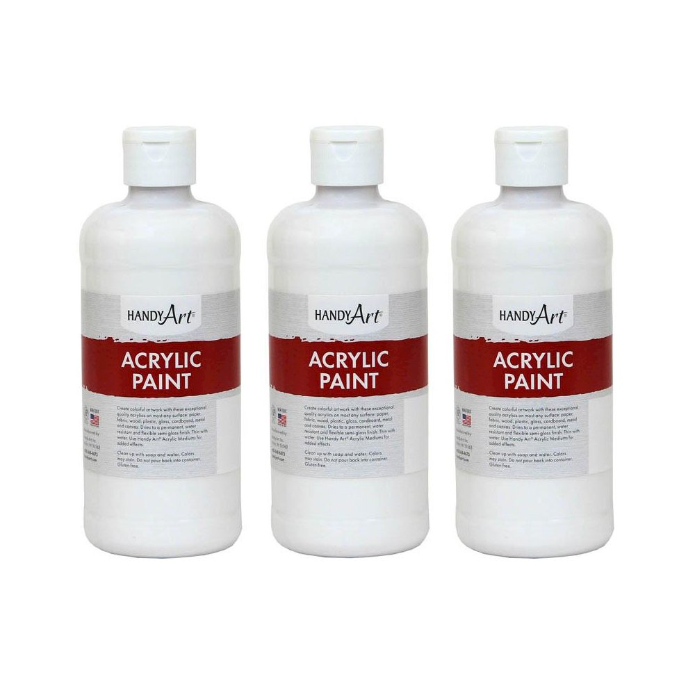 Acrylic Paint 16 oz, Blockout White, Pack of 3. Picture 1