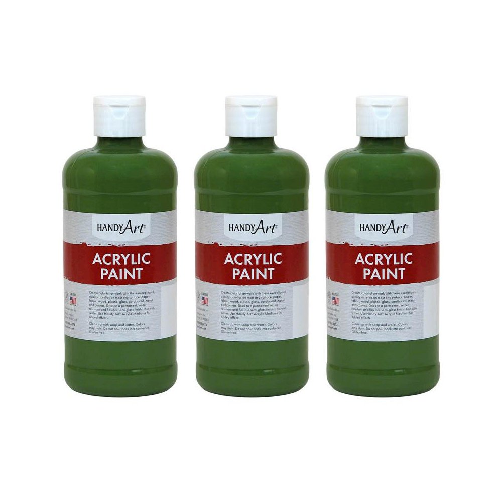 Acrylic Paint 16 oz, Green Oxide, Pack of 3. Picture 1