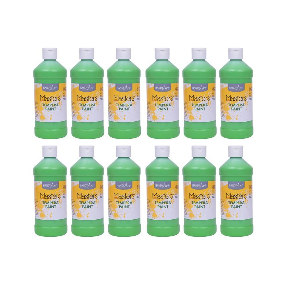 Little Masters Tempera Paint, Light Green, 16 oz., Pack of 12. Picture 1