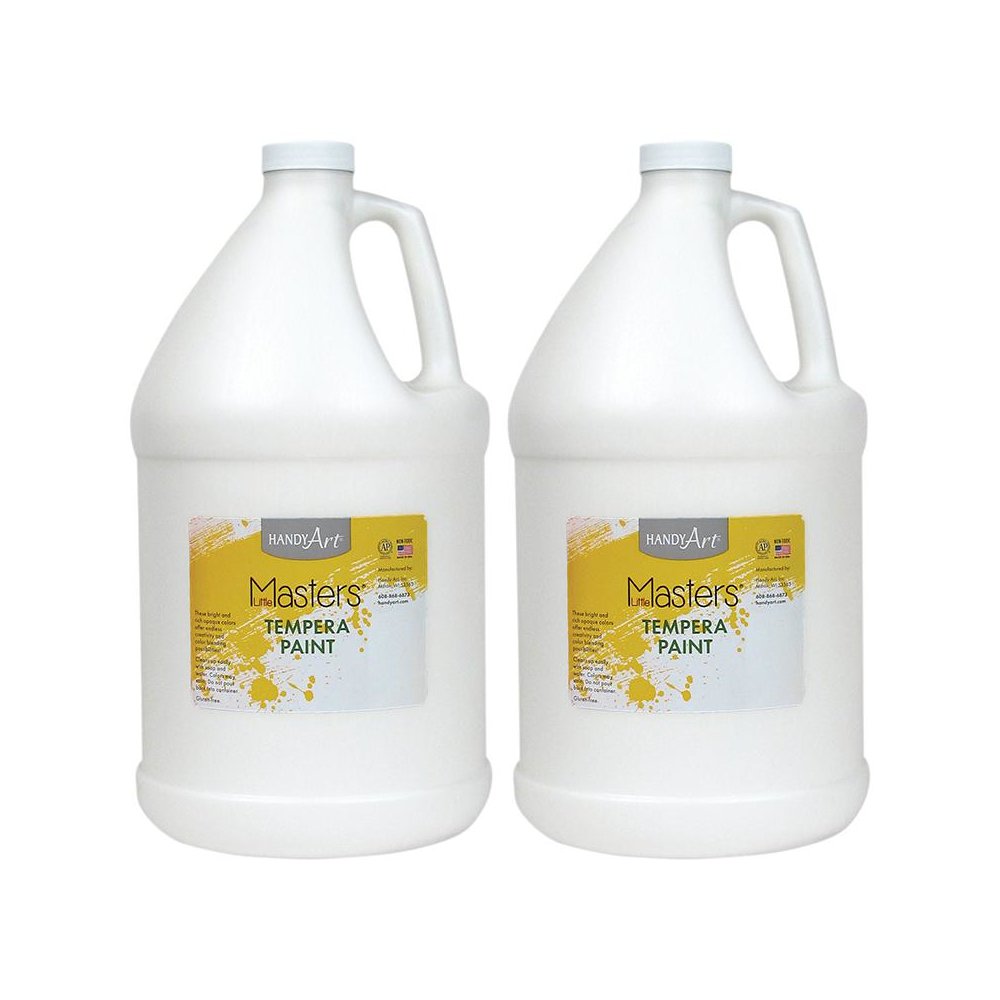 Little Masters Tempera Paint, White, Gallon, Pack of 2. Picture 1