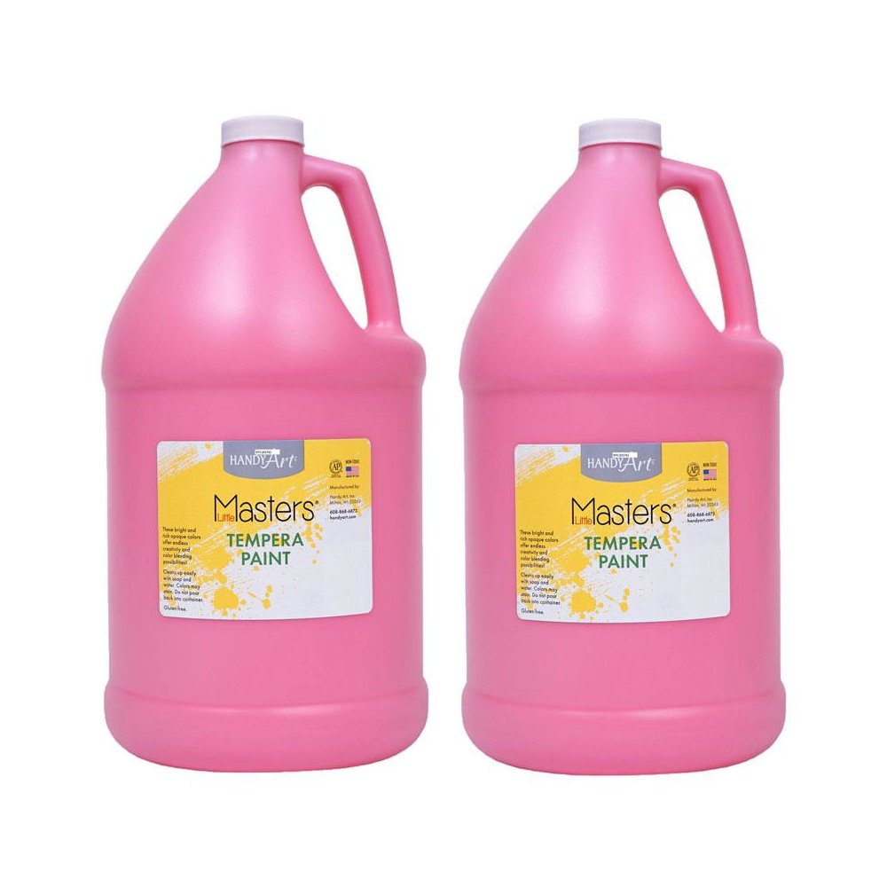 Little Masters Tempera Paint, Pink, Gallon, Pack of 2. Picture 1