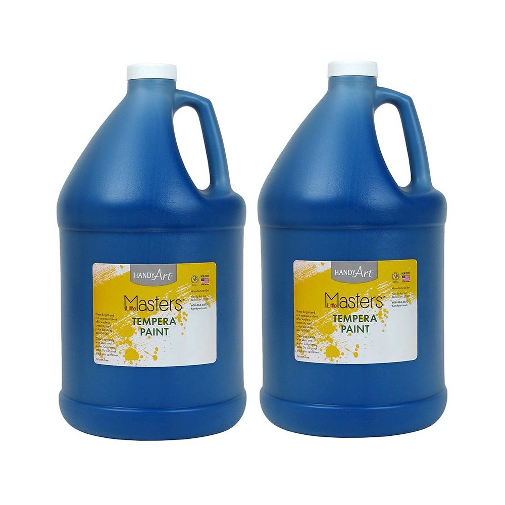 Little Masters Tempera Paint, Blue, Gallon, Pack of 2. Picture 1