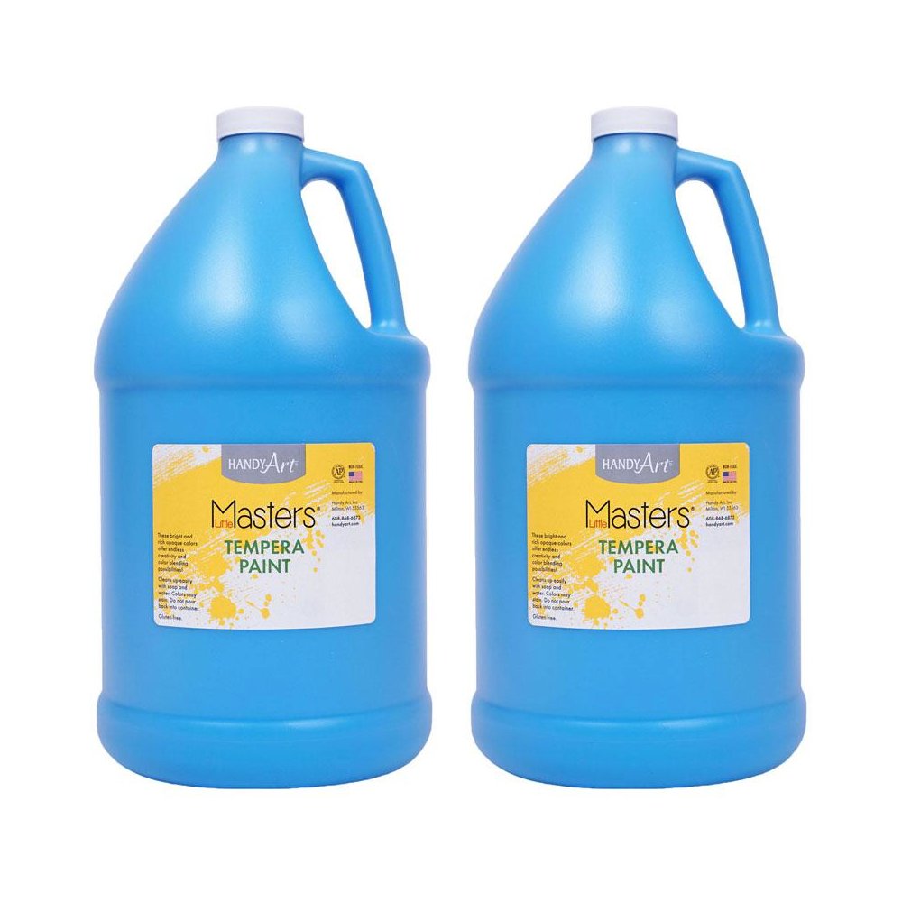 Little Masters Tempera Paint, Light Blue, Gallon, Pack of 2. Picture 1