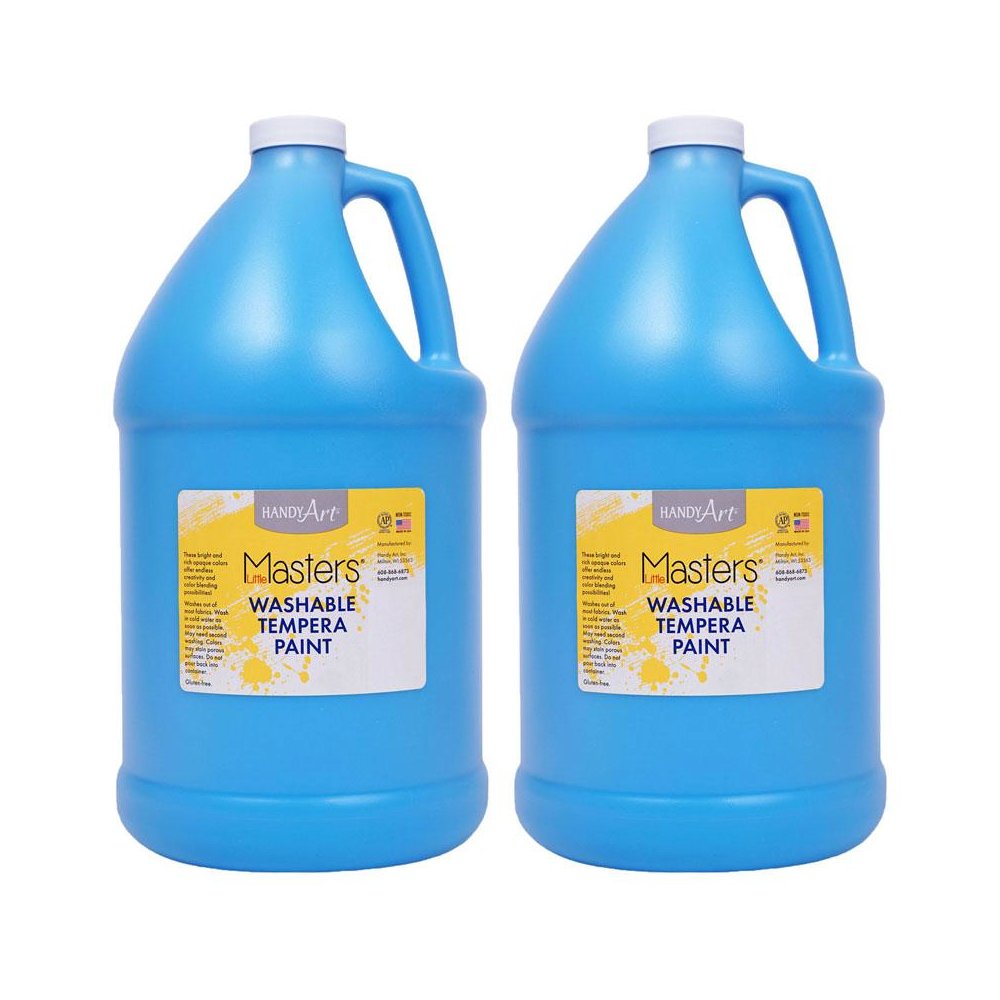 Little Masters Washable Tempera Paint, Light Blue, Gallon, Pack of 2. Picture 1