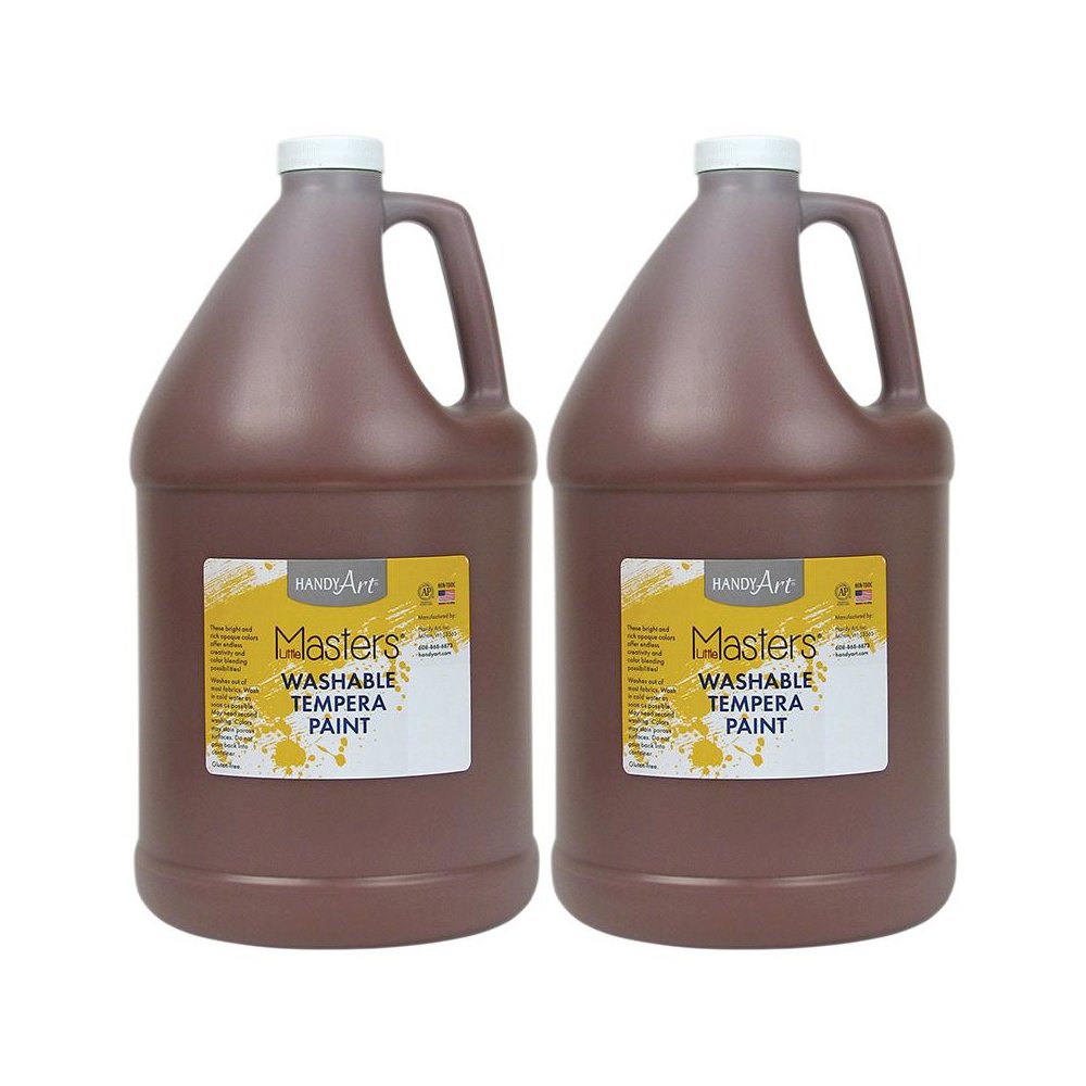 Little Masters Washable Tempera Paint, Brown, Gallon, Pack of 2. Picture 1