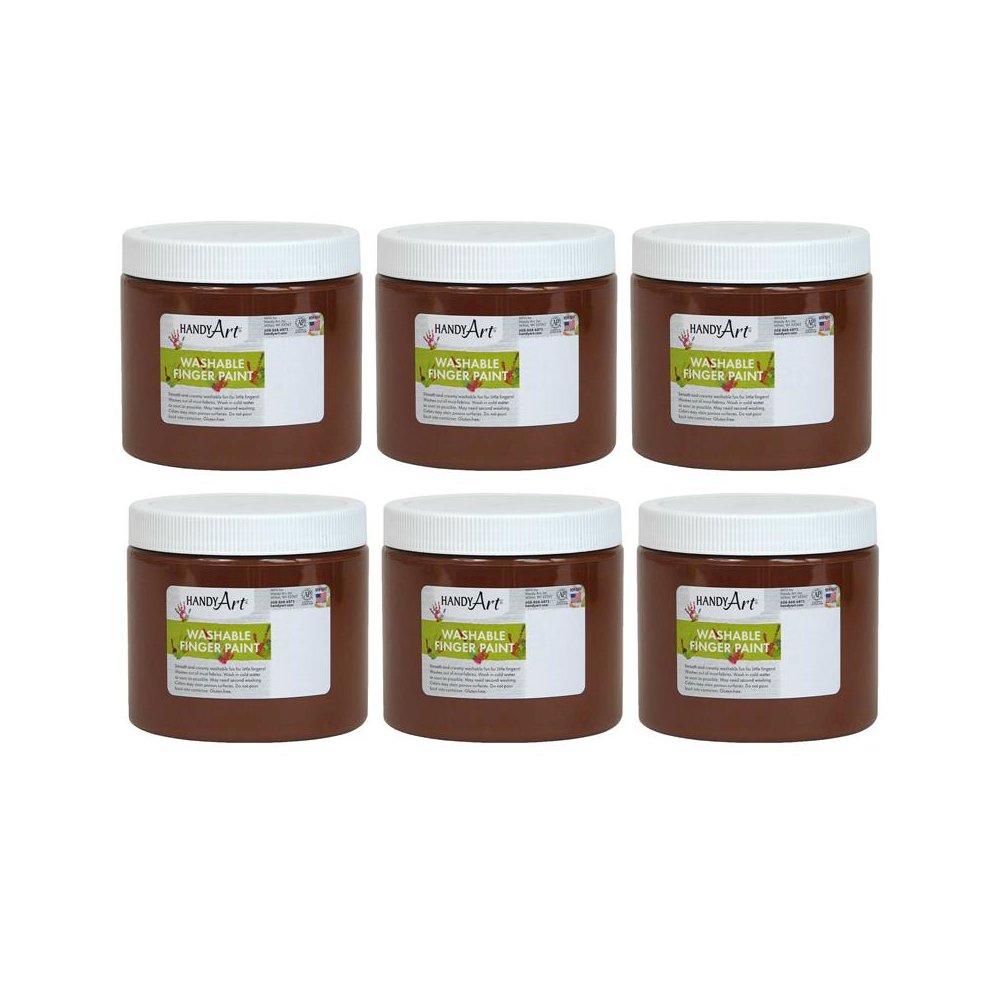 Washable Finger Paint, Brown, 16 oz., Pack of 6. Picture 1