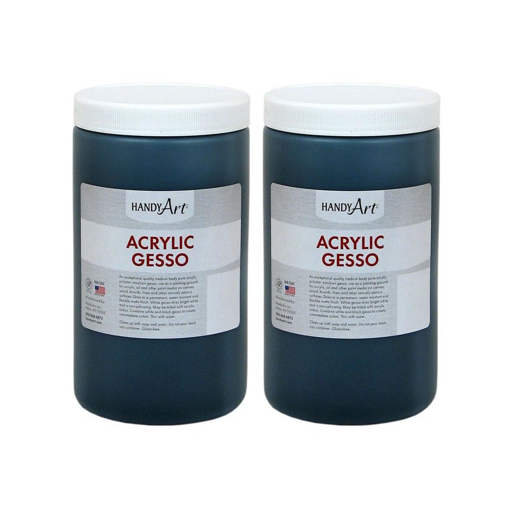 Acrylic Gesso, Black, 32 oz., Pack of 2. Picture 1