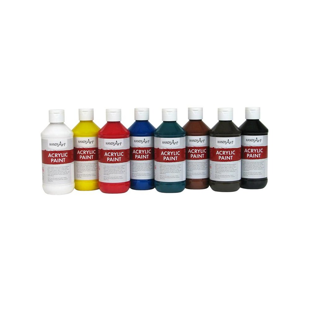 Acrylic Paint, 8 oz., Primary 8-Color Set. Picture 1