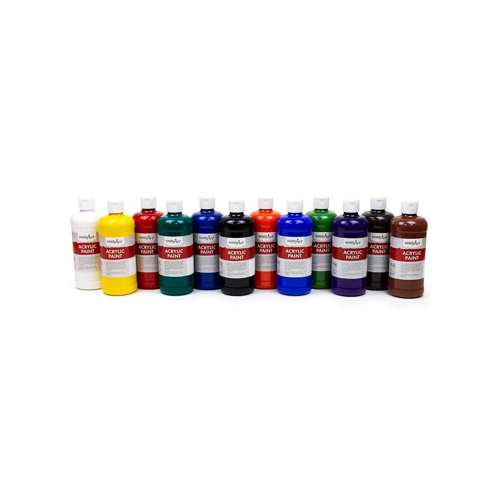 Acrylic Paint - Pint Primary Set of 12. Picture 1
