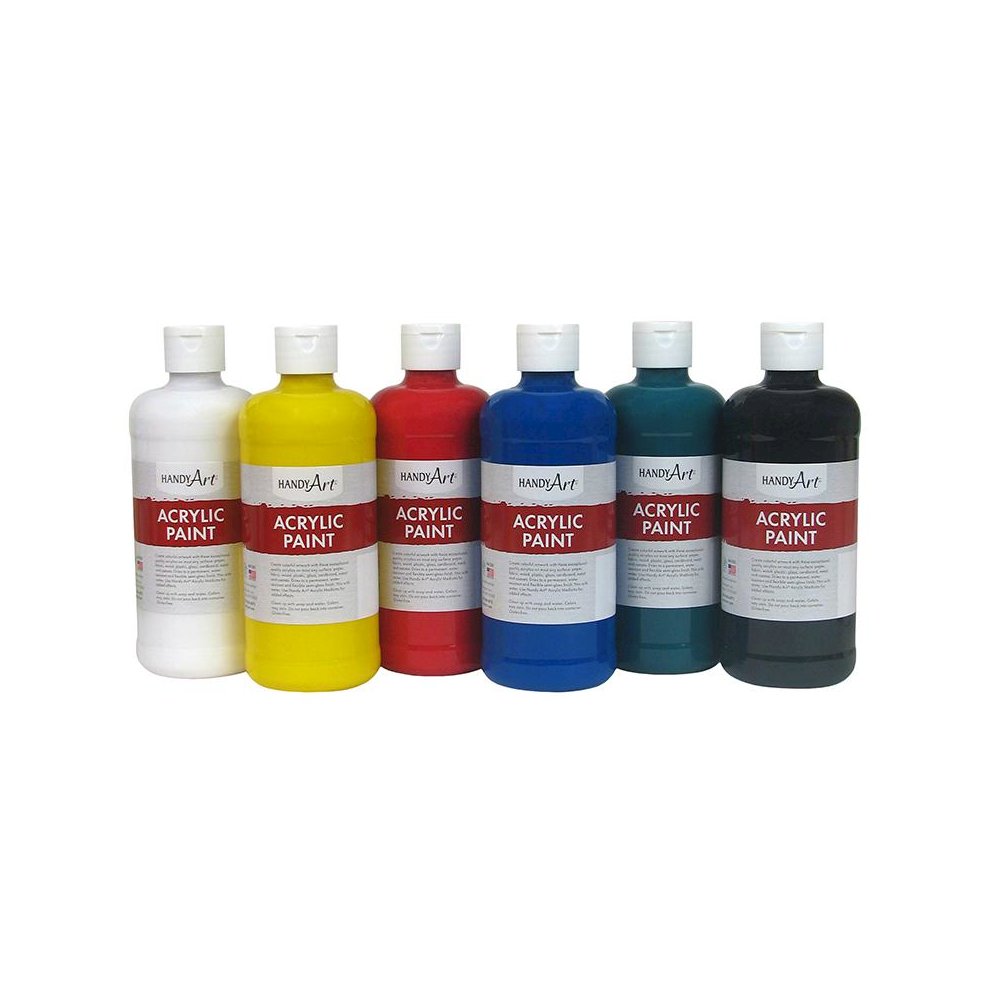 HANDY ART ACRYLIC PAINT 16OZ 6 SET STUDENT. Picture 1