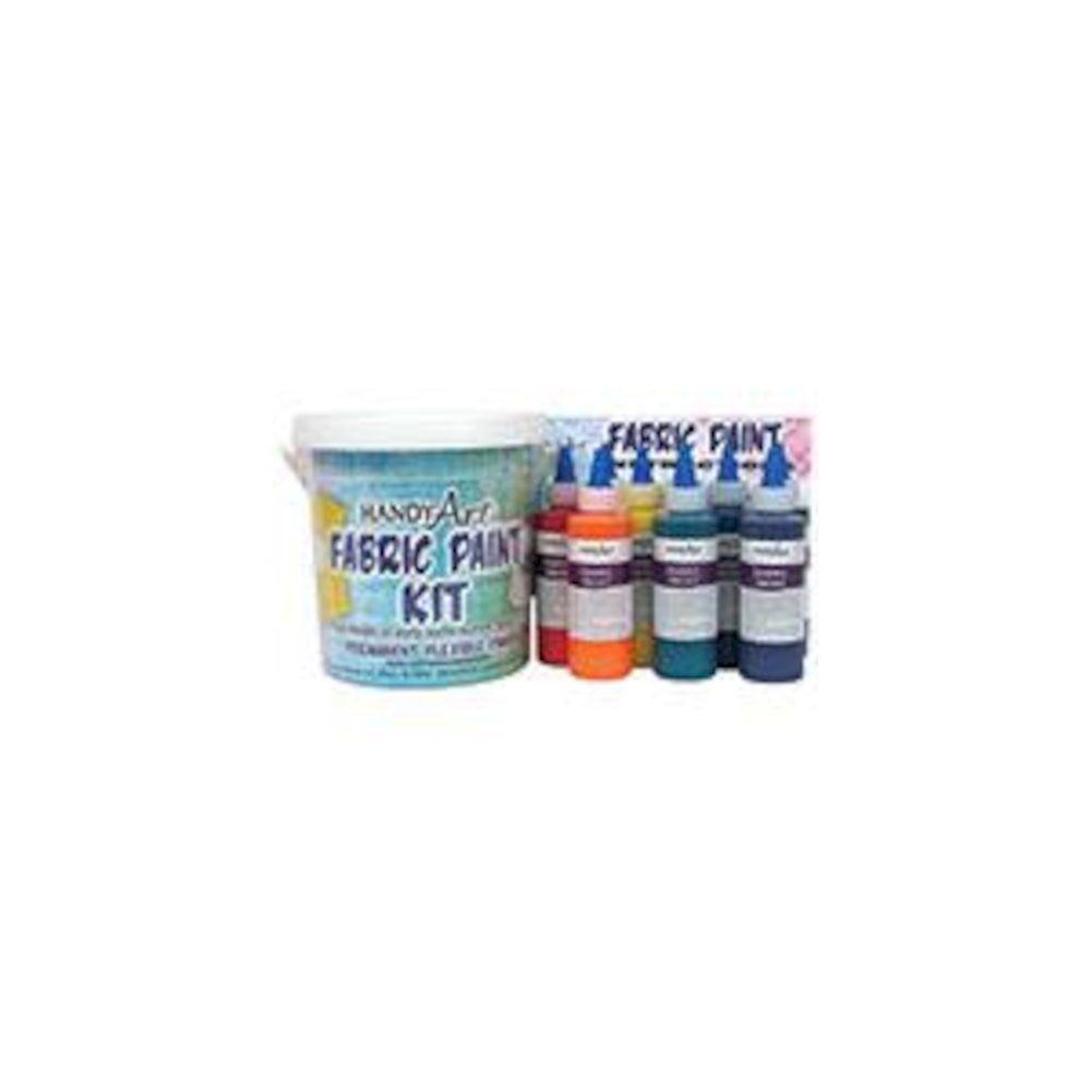 HANDY ART FABRIC PAINT BUCKET KIT 9 - 4OZ BOTTLES. Picture 2
