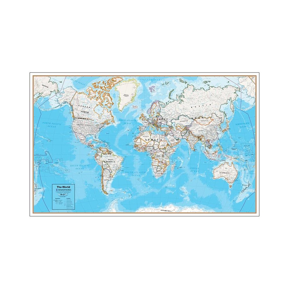 Contemporary Laminated Wall Map, World. Picture 1