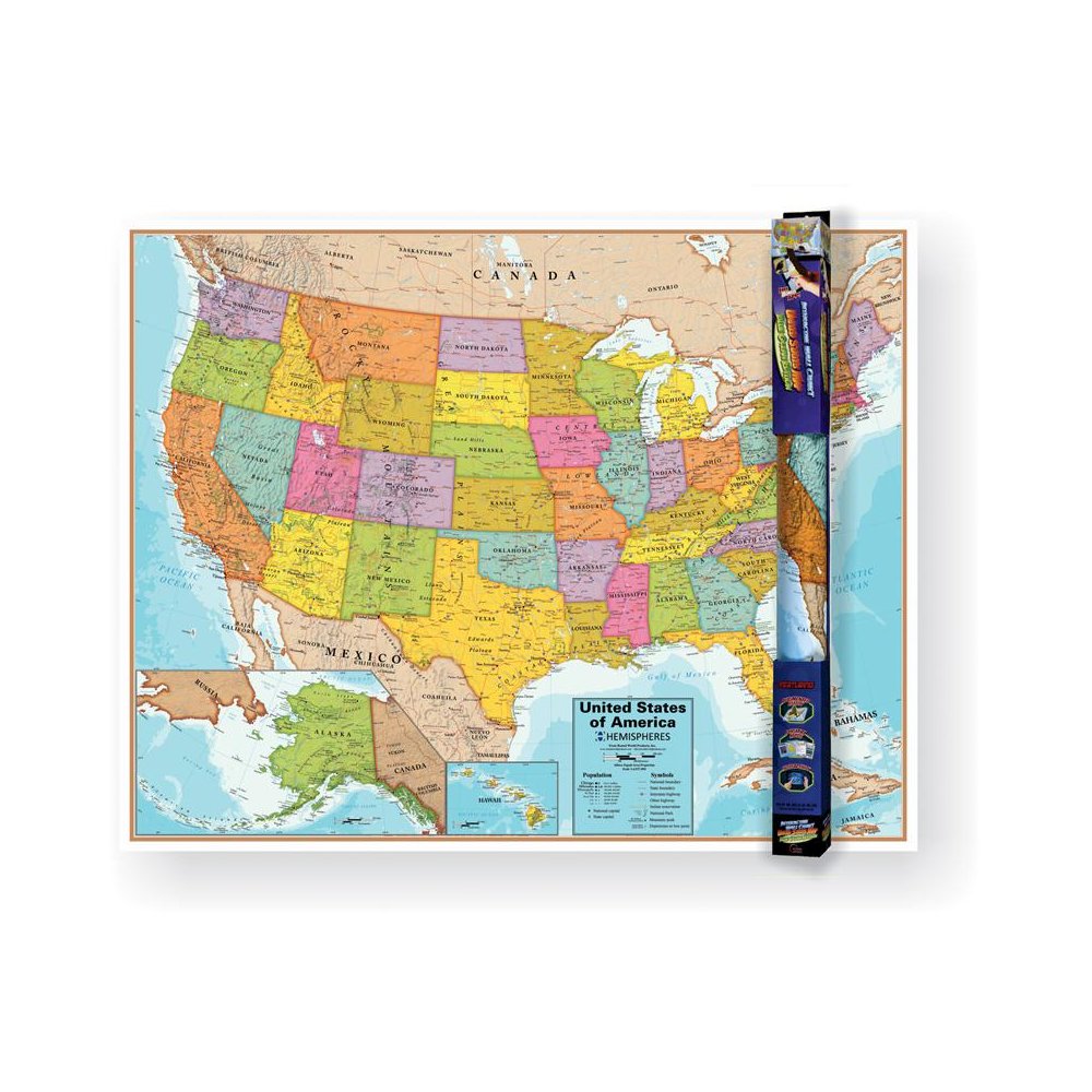 United States Wall Chart with Interactive App. Picture 1