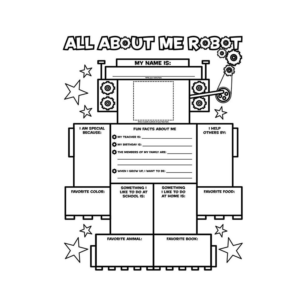 ALL ABOUT ME ROBOT GRAPHIC ORGANIZER POSTERS. Picture 1