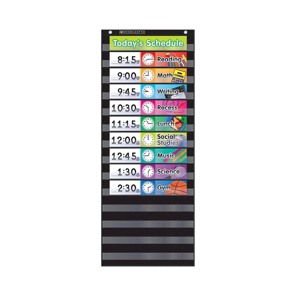 POCKET CHART DAILY SCHEDULE BLACK. Picture 1