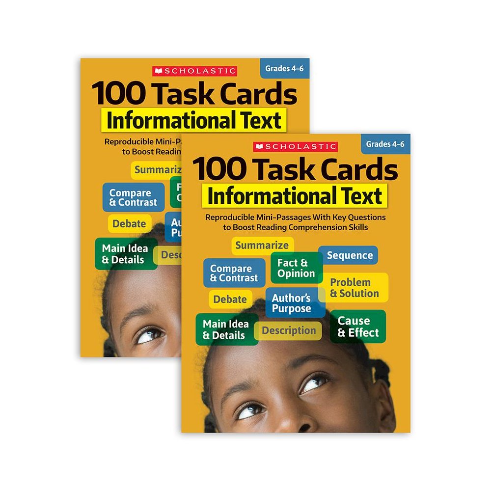100 Task Cards: Informational Text Activity Book, Grade 4-6, Pack of 2. Picture 1