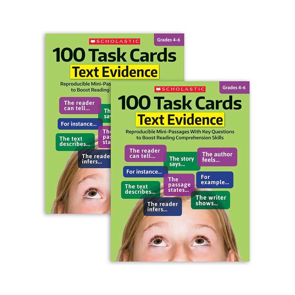 100 Task Cards: Text Evidence Text Activity Book, Pack of 2. Picture 1